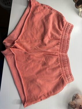 Garage Coral Elastic-Waist Terry Athletic Shorts